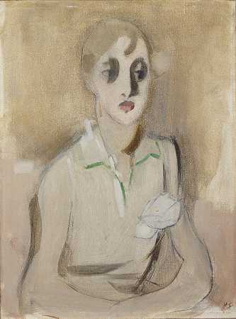 现代女学生`Modern Schoolgirl (1928) by Helene Schjerfbeck