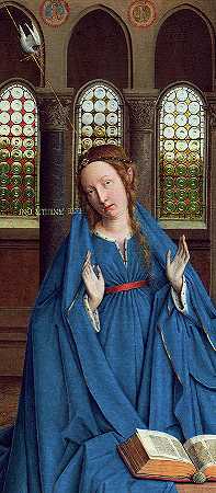 通知，圣母玛利亚`The Annunciation, Virgin Mary by Jan van Eyck