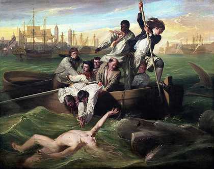 沃森和鲨鱼，哈瓦那港`Watson and the Shark, Havana Harbor by John Singleton Copley