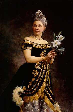 歌剧演员艾达·巴西利尔·马格尔森《安布罗伊斯·托马斯与》中菲林的肖像米格农歌剧院`Opera Singer Ida Basilier~Magelsens Portrait As Philine In Ambroise Thomas Opera Mignon (1887) by Maria Wiik