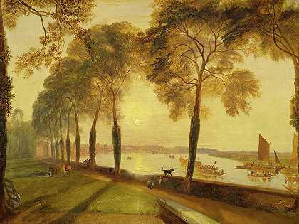 莫特莱克露台，1827年`The Mortlake Terrace, 1827 by Joseph Mallord William Turner
