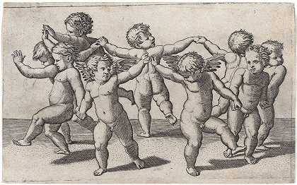 丘比特之舞`Dance of Cupids by Marcantonio Raimondi
