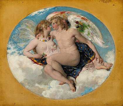 丘比特与普赛克`Cupid and Psyche (1821) by William Etty