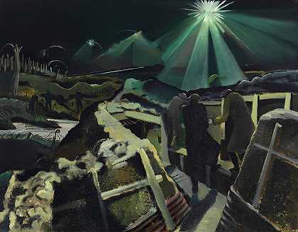 1918年的晚上，伊普尔突出`The Ypres Salient at Night, 1918 by Paul Nash