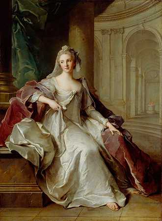 亨丽特·德·法兰西夫人是一位圣母`Madame Henriette de France as a Vestal Virgin (ca. 1749) by Jean-Marc Nattier