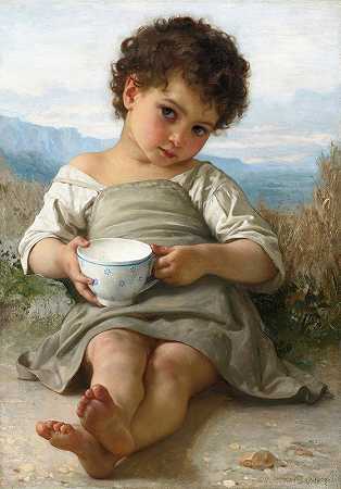 牛奶杯`La Tasse De Lait (1879) by William Bouguereau