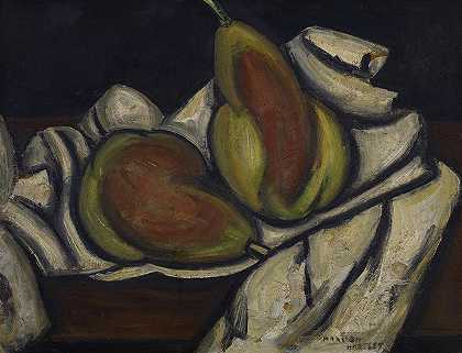 梨，1911年`Pears, 1911 by Marsden Hartley