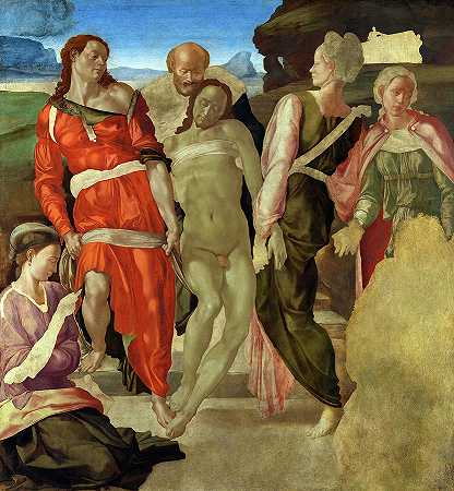 基督被抬进坟墓`Christ being carried to his Tomb by Michelangelo
