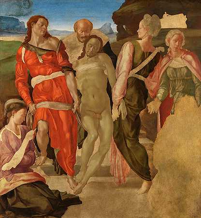 安葬，1500年`The Entombment, 1500 by Michelangelo