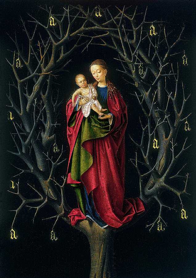 《干树的圣母》，1465年`The Virgin of the dry Tree, 1465 by Petrus Christus