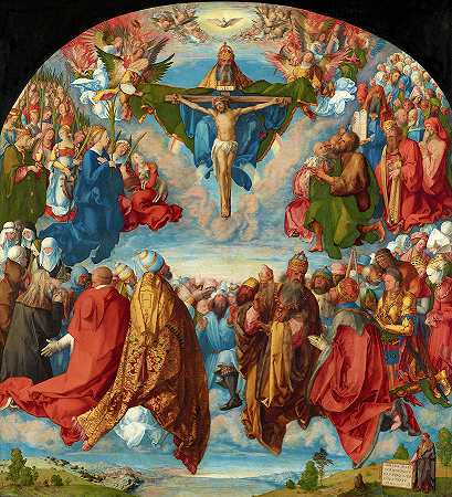 三位一体崇拜，兰道尔祭坛画`Adoration of the Trinity, Landauer Altarpiece by Albrecht Durer