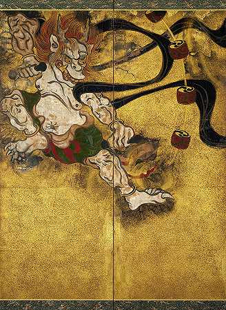 雷神`God of Thunder by Tawaraya Sotatsu
