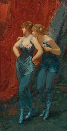 两个舞者`Two dancers (between 1859 and 1924) by Charles Hermans