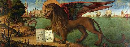 威尼斯圣马克的狮子`The Lion of Saint Mark, Venice by Vittore Carpaccio