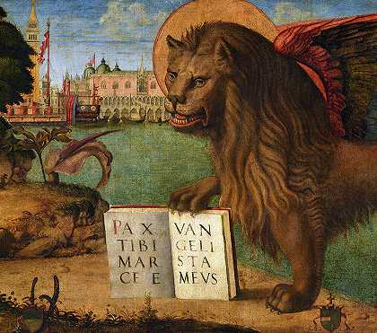 圣马可之狮，威尼斯，1516年`The Lion of Saint Mark, Venice, 1516 by Vittore Carpaccio