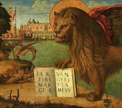 圣狮传道士马克`The Lion of St. Mark the Evangelist by Vittore Carpaccio