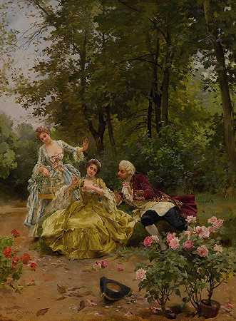 喙`La becquée (1899) by Louis Marie De Schryver