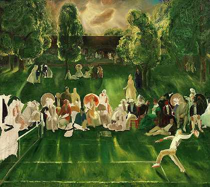 1920年网球锦标赛`Tennis Tournament, 1920 by George Bellows