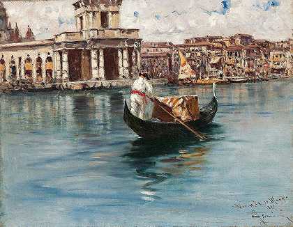 大运河`Canal Grande (1889) by Francesco Mancini