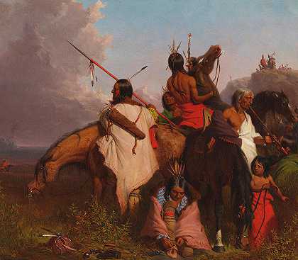 一群苏族人，1845年`A Group Of Sioux, 1845 by Charles Deas