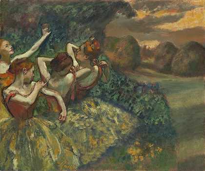 四位舞者`Four Dancers (c. 1899) by Edgar Degas