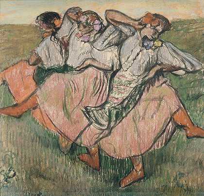 三名俄罗斯舞者`Three Russian Dancers by Edgar Degas