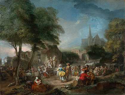乡村舞`The Country Dance (1760–1762) by Gabriel Jacques de Saint-Aubin
