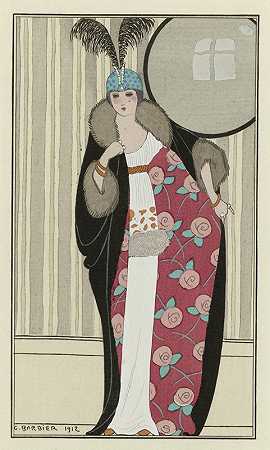 女士时尚杂志时尚插画家`Journal des Dames et des Modes; the Fashion Illustrators (1912) by George Barbier