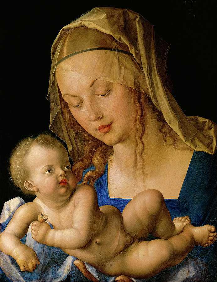 《带梨的女子与孩子》，1512年`Virgin and Child with a Pear, 1512 by Albrecht Durer