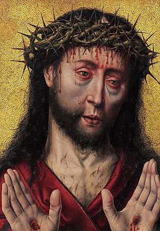 《悲伤的人》，1490年`The Man of Sorrows, 1490 by Aelbrecht Bouts