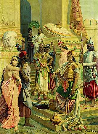 因德拉吉特的胜利，1910年`Victory of Indrajit, 1910 by Ravi Varma