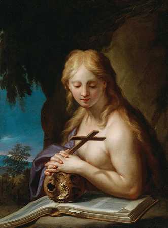 忏悔的抹大拉`The penitent Magdalene by Francesco Trevisani