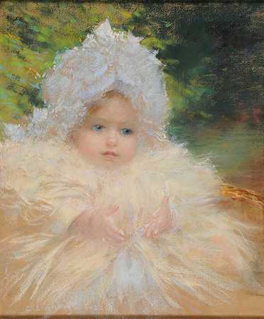 玛德琳·莱蒙，画家的侄女`Madeleine Lemoine, nièce du peintre (1902) by Charles-Lucien Léandre