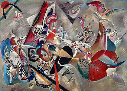1919年的《灰色》`In the Grey, 1919 by Wassily Kandinsky