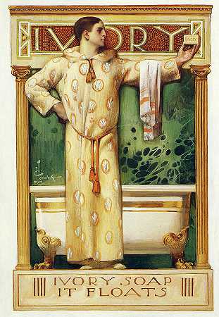 象牙肥皂漂浮，象牙杂志，1900年`Ivory Soap it Floats, Ivory Magazine, 1900 by Joseph Christian Leyendecker