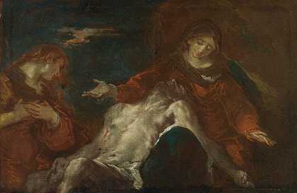 怜悯抹大拉的马利亚`Pietà With Mary Magdalene by Giuseppe Bazzani