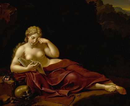忏悔的抹大拉`Penitent Magdalene (1717) by Bartholomeus Douven