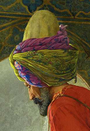 奥斯曼帝国的驯龟师`The Tortoise Trainer, Ottoman Empire by Osman Hamdi Bey