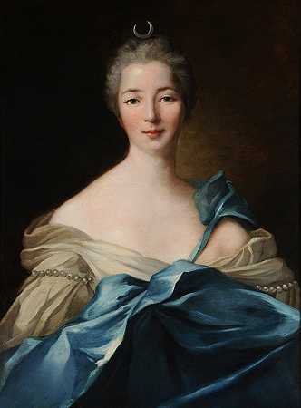 黛安的匿名女性肖像`Portrait de femme anonyme en Diane (1758)