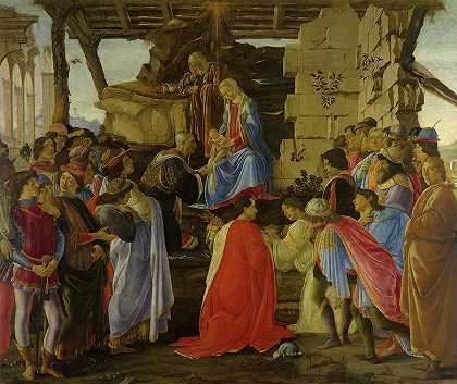 《三博士崇拜》，1446-1510年`Adoration of the Magi, 1446-1510 by Sandro Botticelli