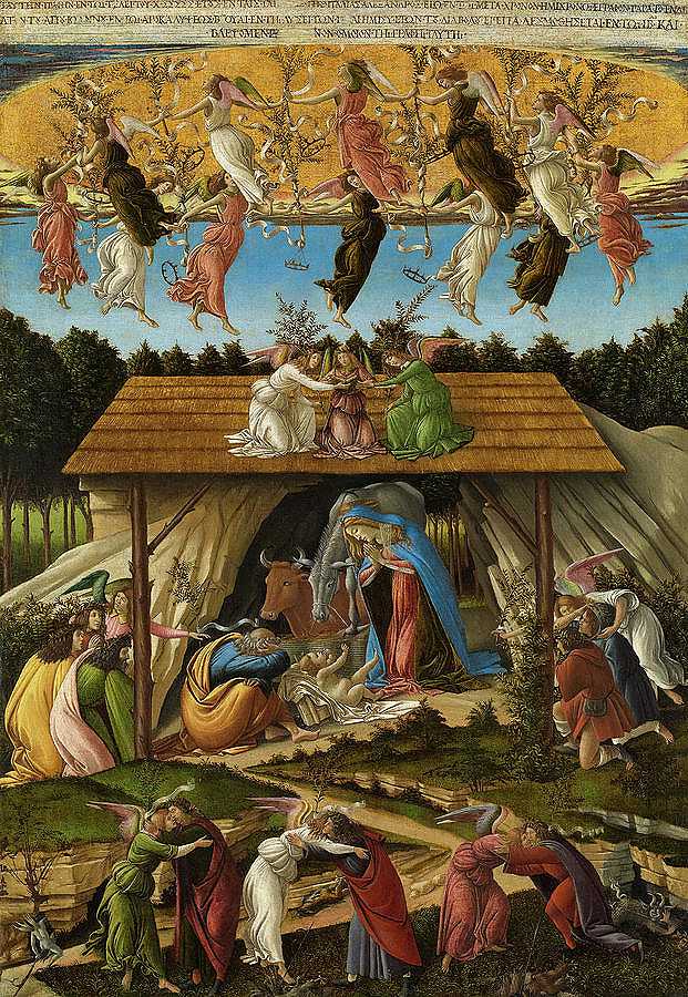神秘的诞生，1501年`Mystic Nativity, 1501 by Sandro Botticelli