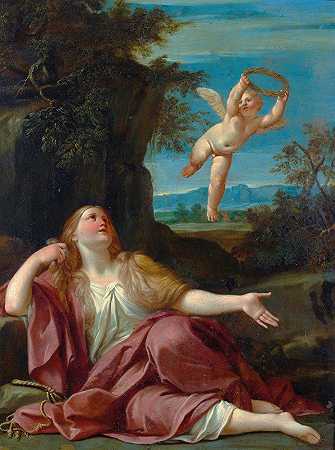 忏悔的抹大拉`Penitent Magdalene (early 18th Century) by Bolognese School
