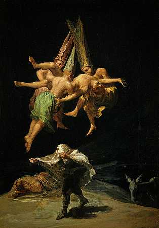 女巫的逃跑`Witches\’ Flight by Francisco de Goya