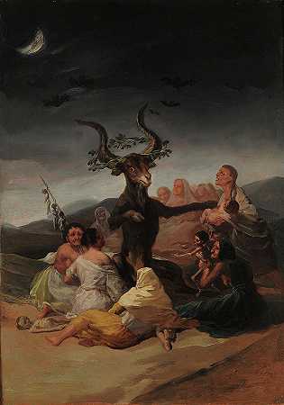 女巫安息日，1797-1798`Witches\’ Sabbath, 1797-1798 by Francisco Goya