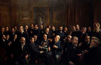 法国共和国记者协会成员的集体肖像`Collective Portrait Of The Members Of The Association Of French Republican Journalists (1907) by Henri Adolphe Laissement