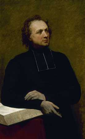 加斯帕德·德盖里神父画像`Portrait of Father Gaspard Deguerry (1849) by Ary Scheffer