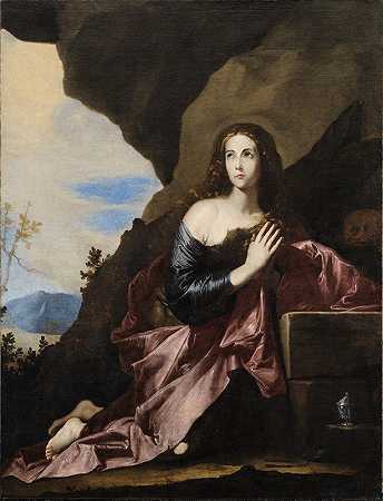 玛丽·玛格达琳忏悔者`Mary Magdalene Penitent (1637) by Jusepe de Ribera