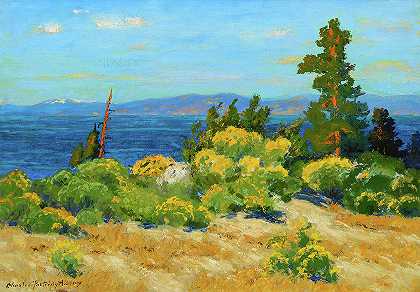 Lake,Tahome`Lake Tahoe by Charles Partridge Adams