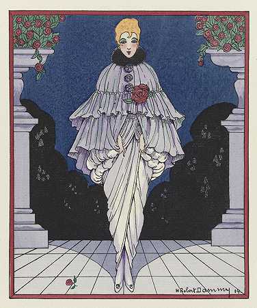 她是打电话给马农多塞特之夜斗篷`Elle sappelle manon; Cape du soir de Doucet (1914) by H. Robert Dammy