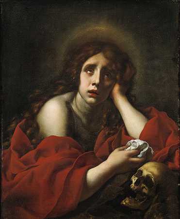 忏悔的玛丽·抹大拉`The Penitent Mary Magdalene by Carlo Dolci